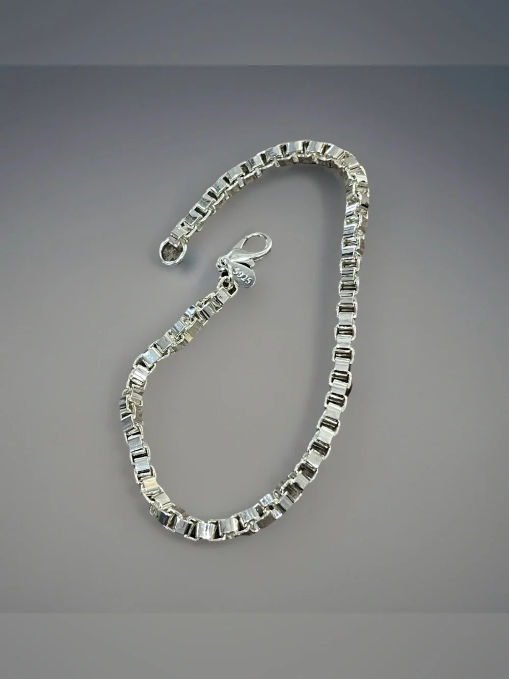 Venetian Sq Box Design Sterling 925 Bracelet ~New~